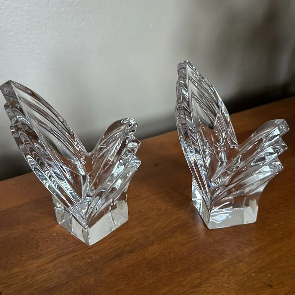 Mikasa Crystal Tulip Flower Taper Candle Holders!